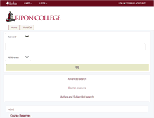 Tablet Screenshot of library.ripon.edu